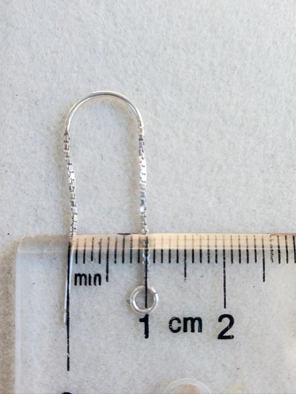 Sterling Silver Threader Box-Chain Earrings - Picture 6 of 7